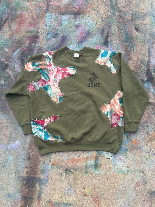 Scab Patches Crewneck (Multicolor/Olive)- XL