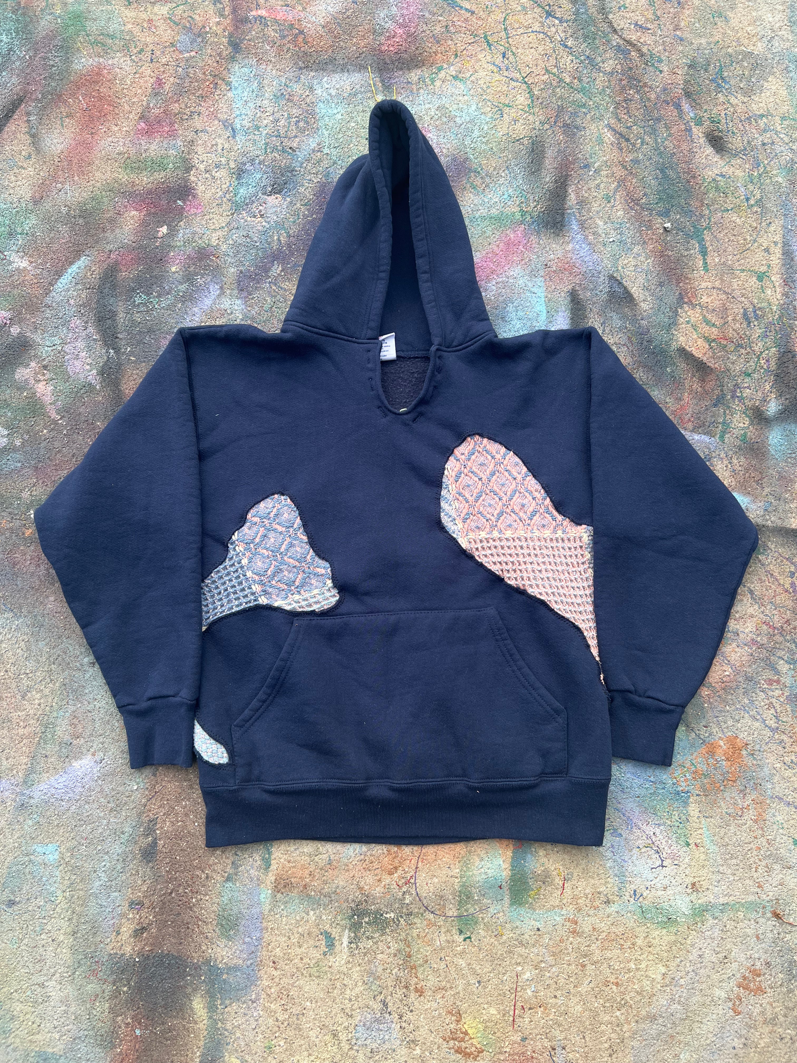 Scab Patches Hoodie (Multicolor/Navy)- M