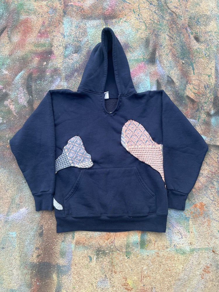Scab Patches Hoodie (Multicolor/Navy)- M