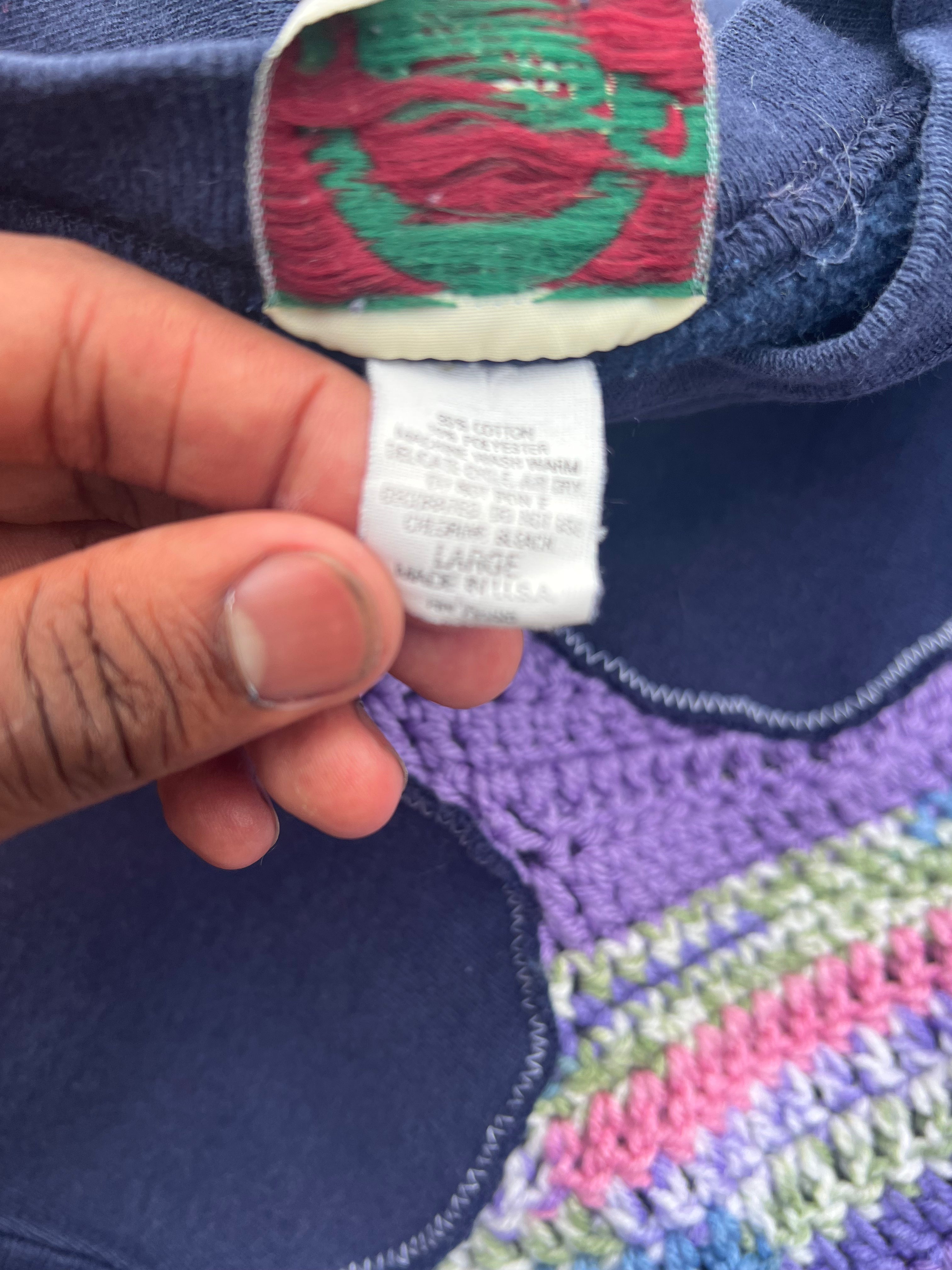 (LS) Scab Patches Crewneck (Multicolor/Navy)- M