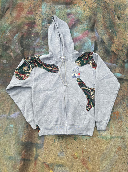 Scab Patch Zip Up Hoodie (Multicolor/Grey)- S