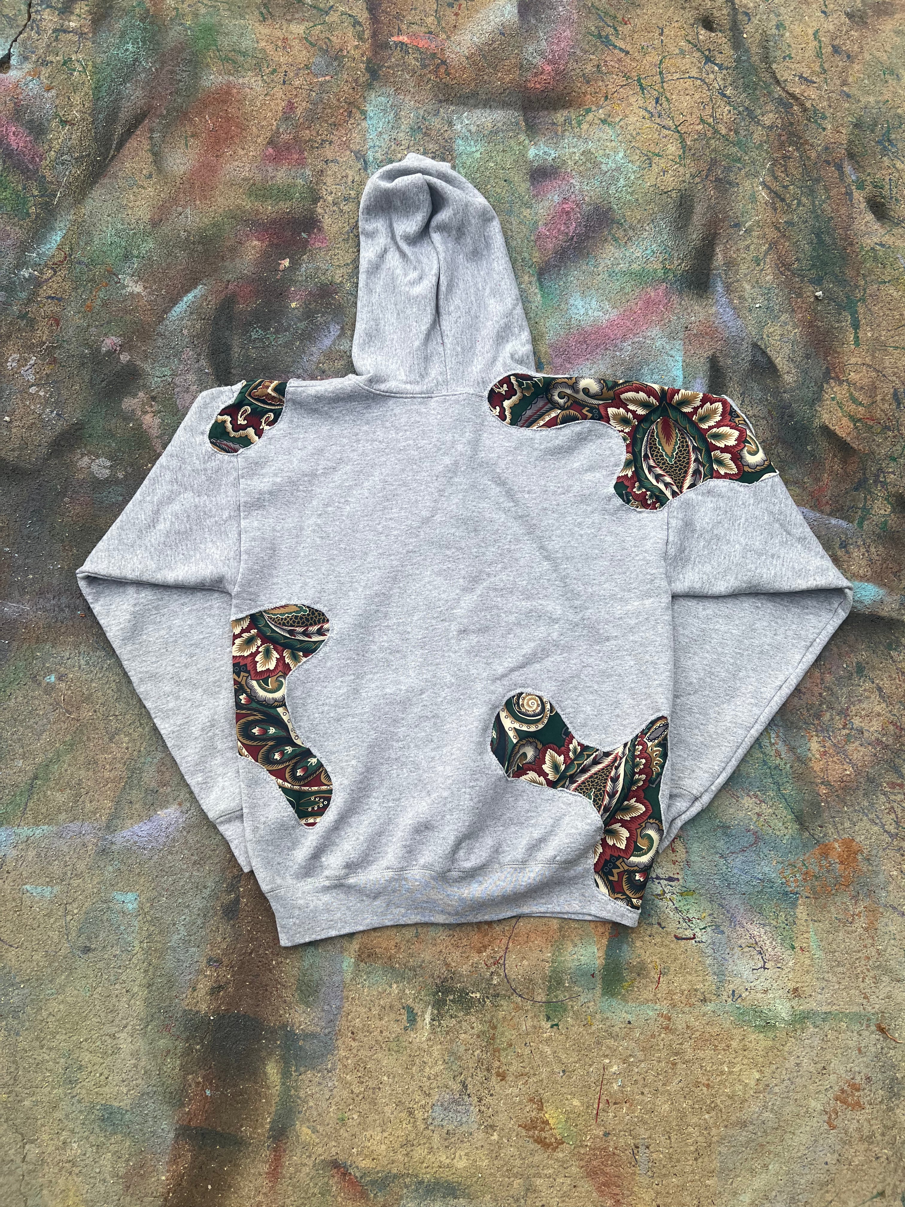 Scab Patch Zip Up Hoodie (Multicolor/Grey)- S
