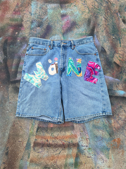 (LS) Wäne Wear Jean Shorts (Multicolor/Light Blue)- 33