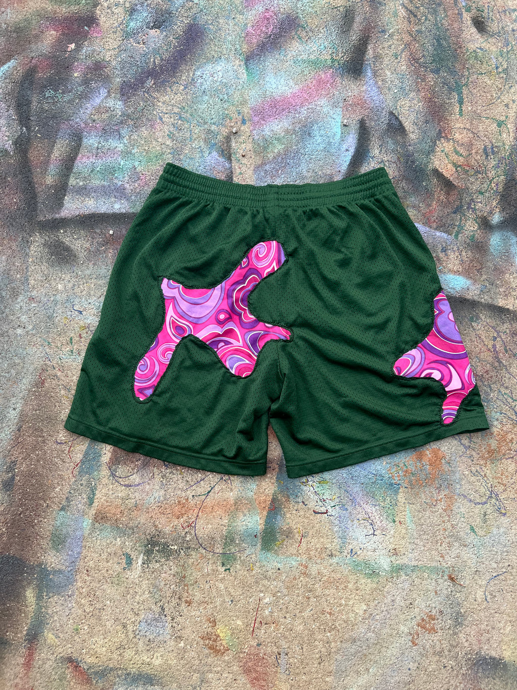 Scab Patches Shorts (Pink/Purple/Forest Green) - M
