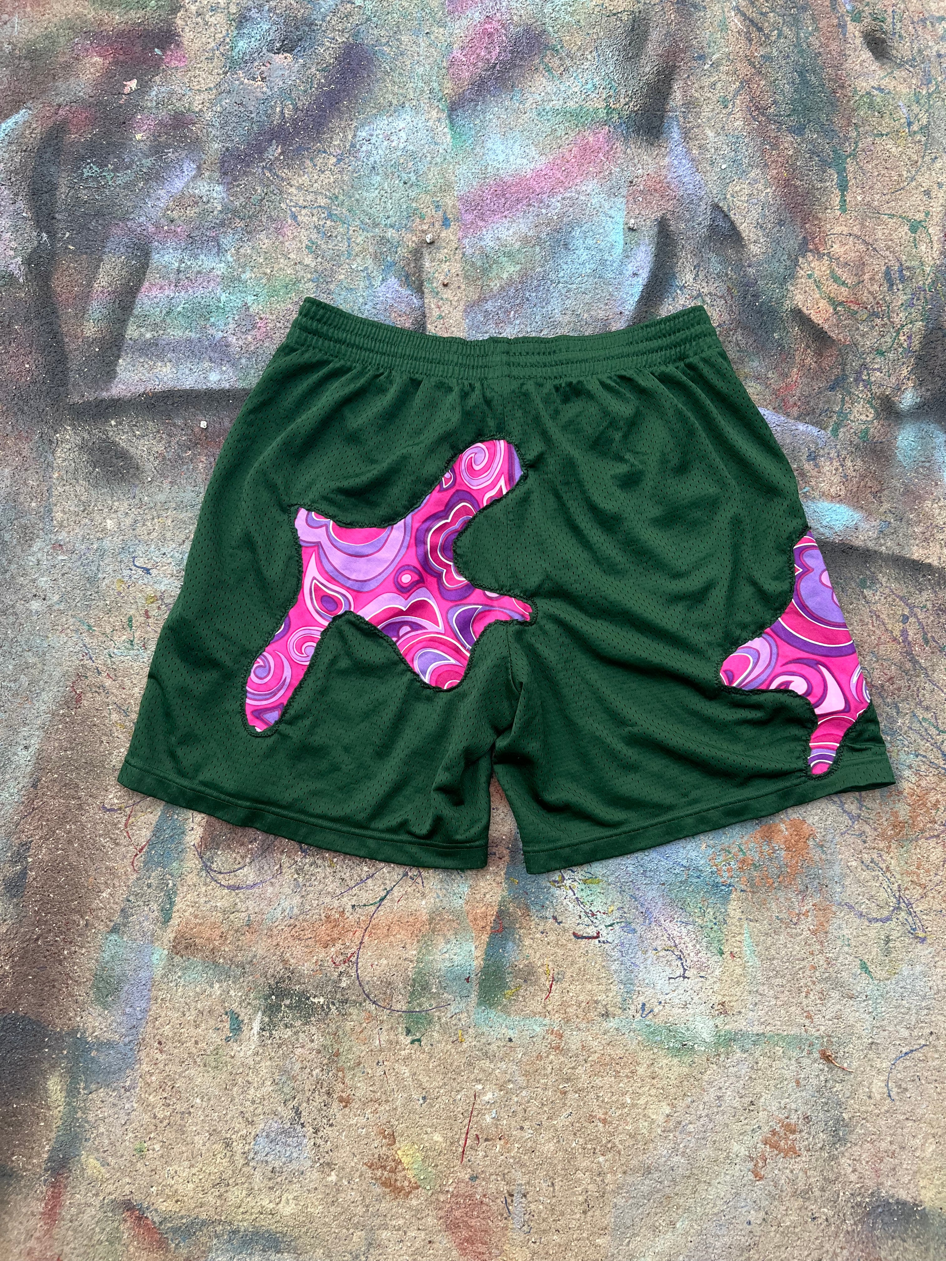 Scab Patches Shorts (Pink/Purple/Forest Green) - M