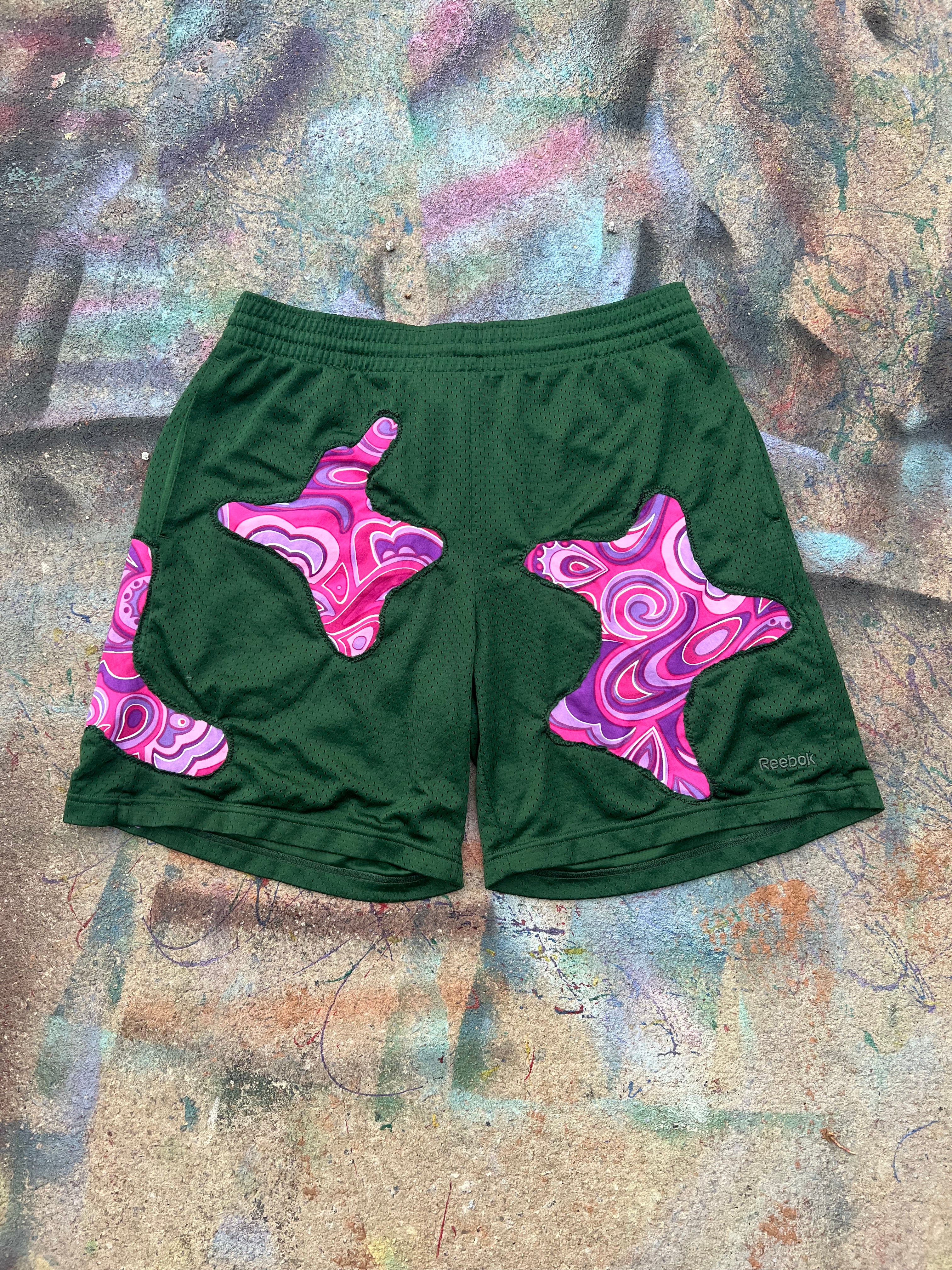 Scab Patches Shorts (Pink/Purple/Forest Green) - M