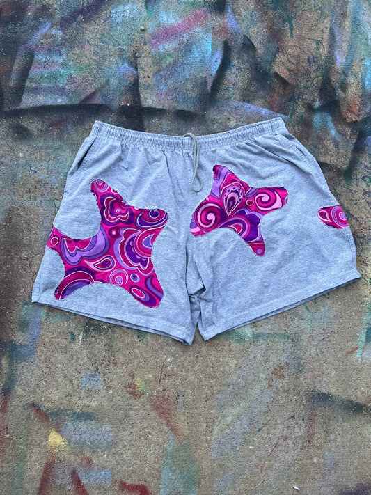 (LS) Scab Patches Shorts (Pink/Purple/Grey) - XXL