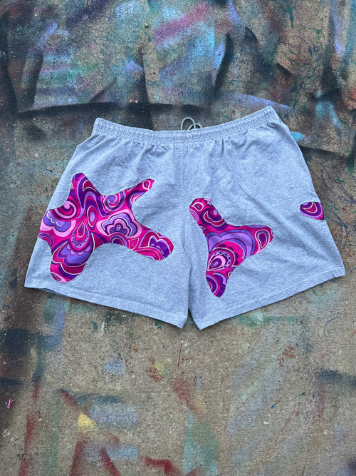 (LS) Scab Patches Shorts (Pink/Purple/Grey) - XXL