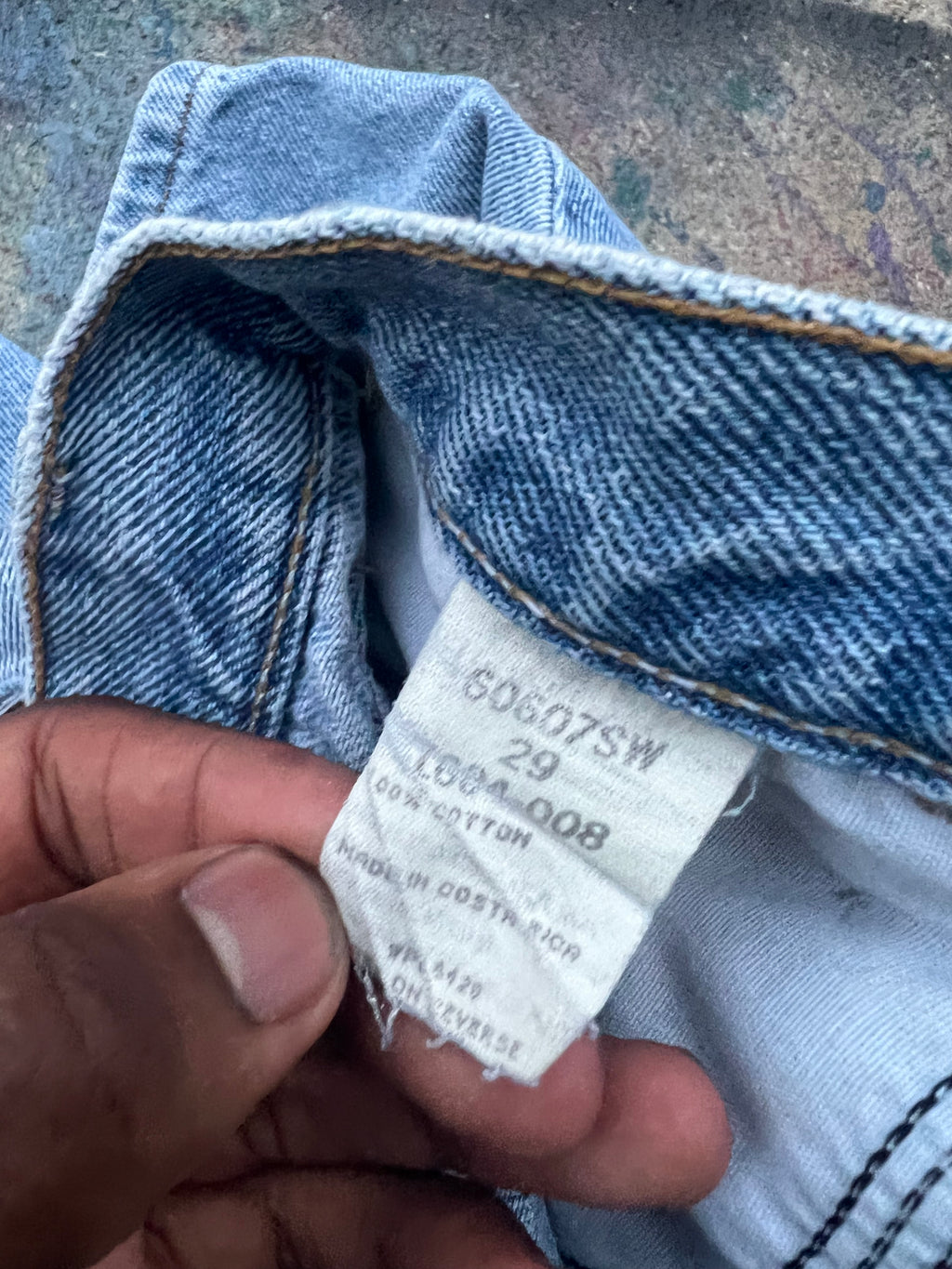 Scab Patches Jean Shorts (Tan/Red/Light Wash) - 28