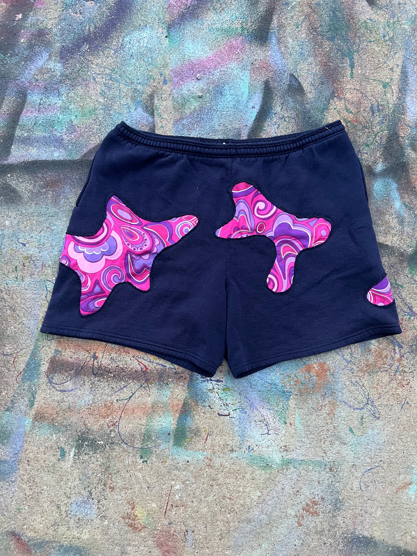 (LS) Scab Patches Shorts (Pink/Purple/Navy) - XL