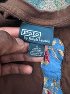 (LS) Scab Patches Long-Sleeve Shirt (Baby Blue/Brown)- XL