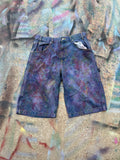 (LS) Tye Dye Jean Carpenter Shorts (Multicolor) - 36