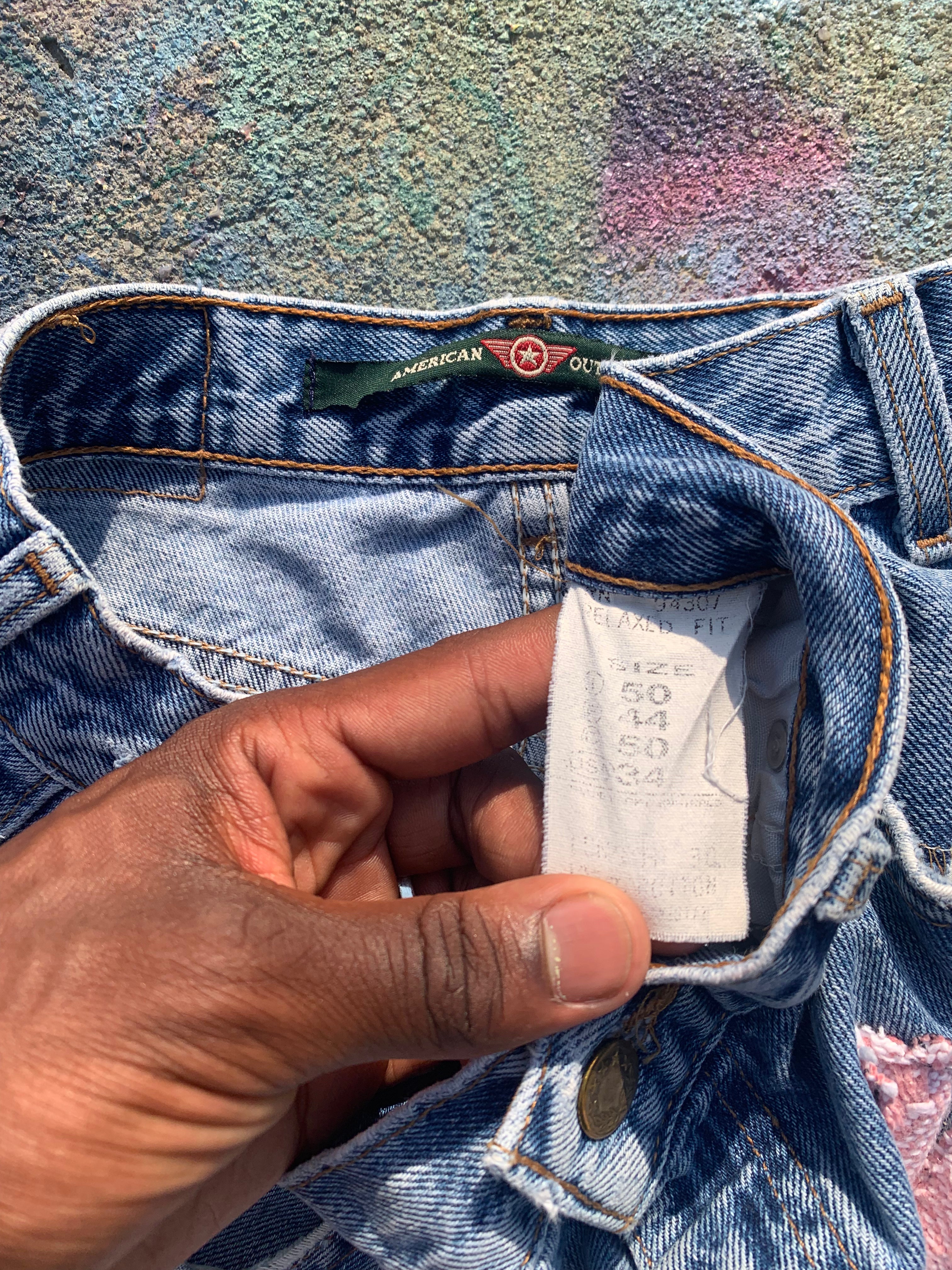 Wäne Wear Jeans (Pink/Blue)- 34/30