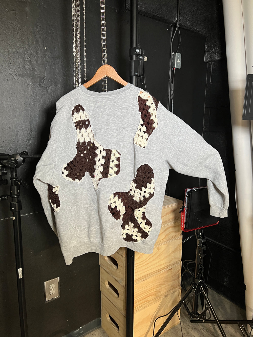 Scab Patches Crewneck (White/Brown/Middle Tennessee)- XXL