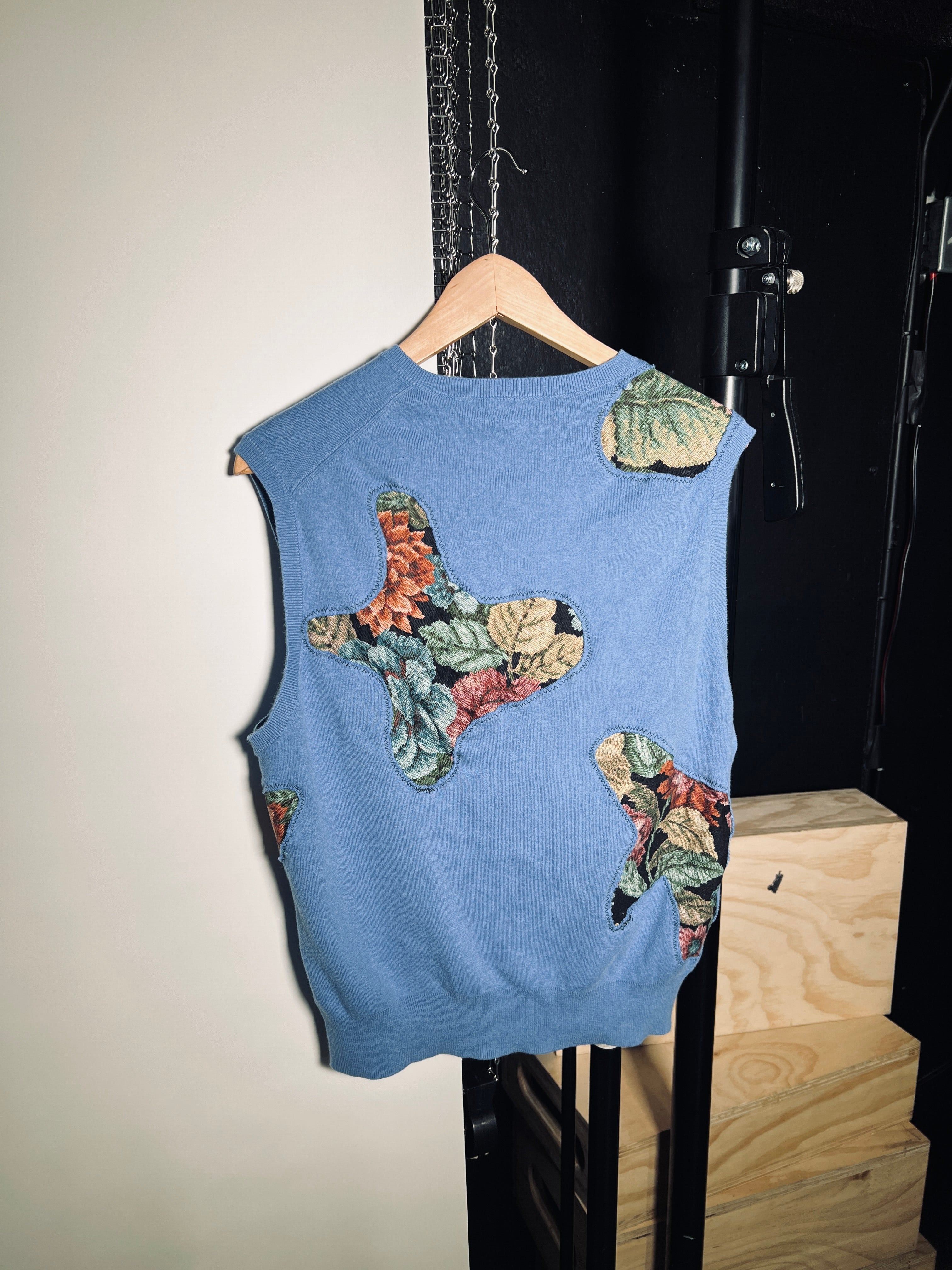 Scab Patches Sweatervest (Slate Blue/Black/Multicolor) (M)