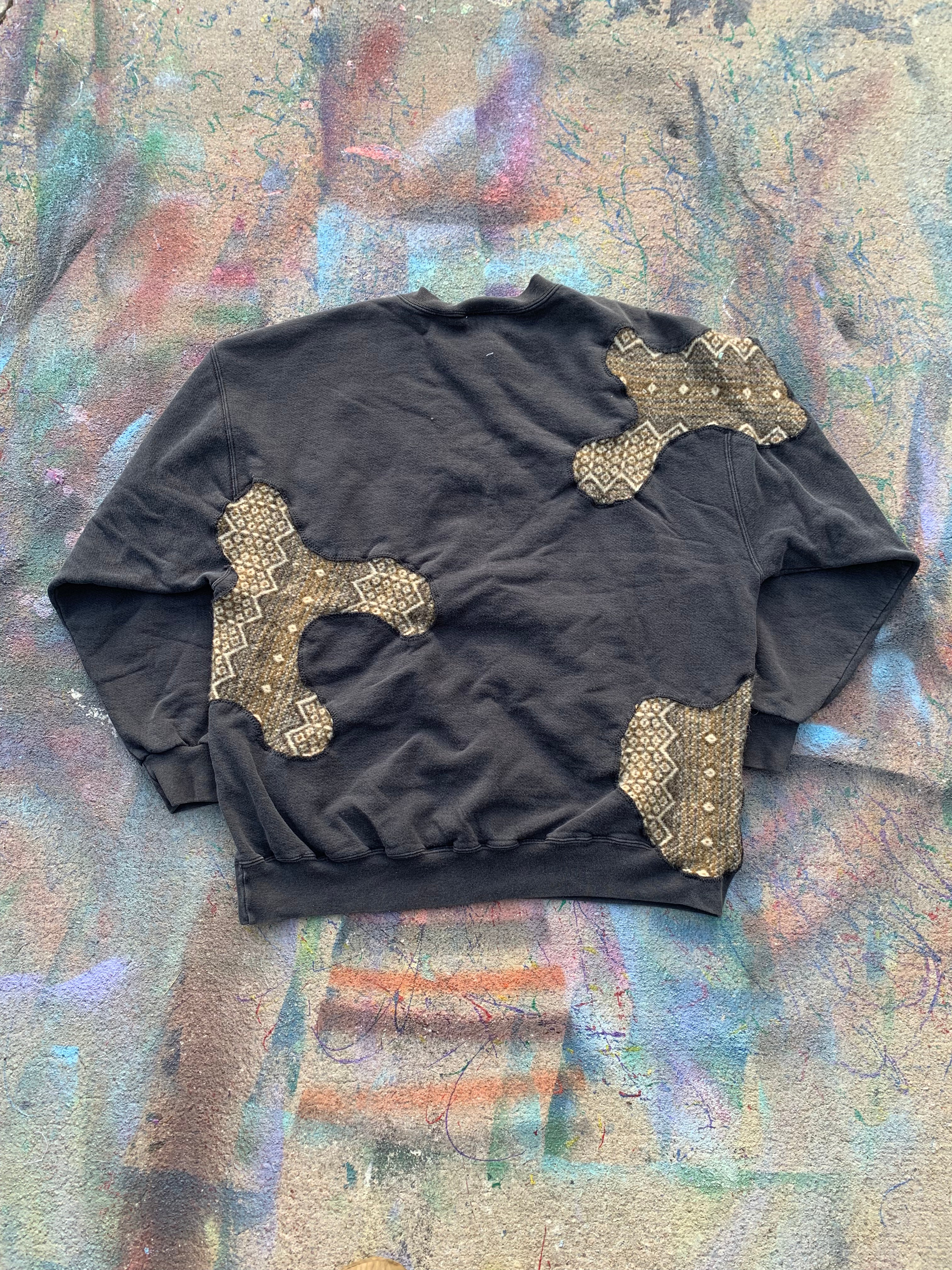 Scab Patches Crewneck (Tan/Brown/Black)- XL