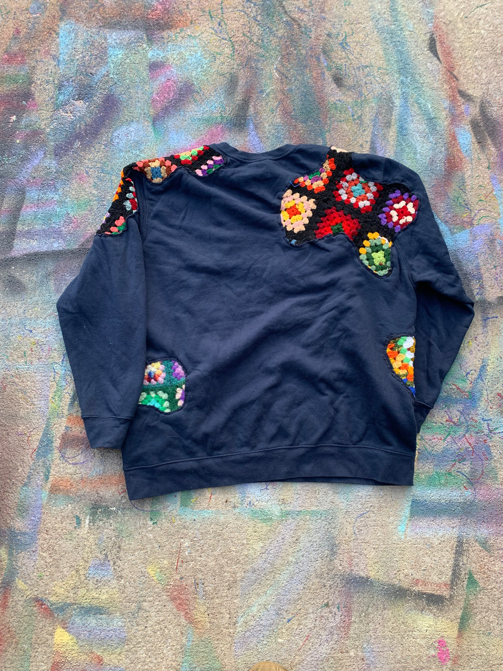 Scab Patches Crewneck (Multicolor/Navy)- XL