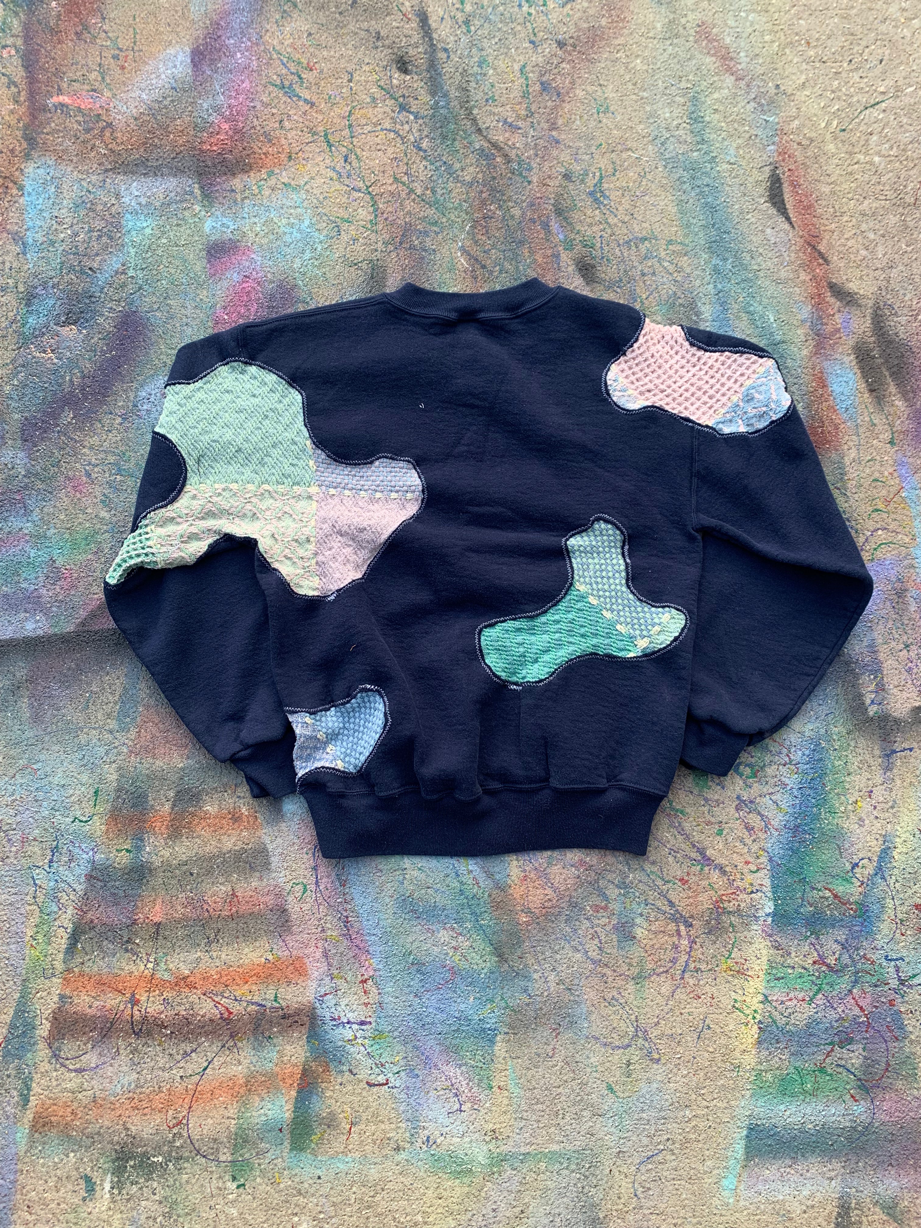 Scab Patches Crewneck (Multicolor/Navy)- M