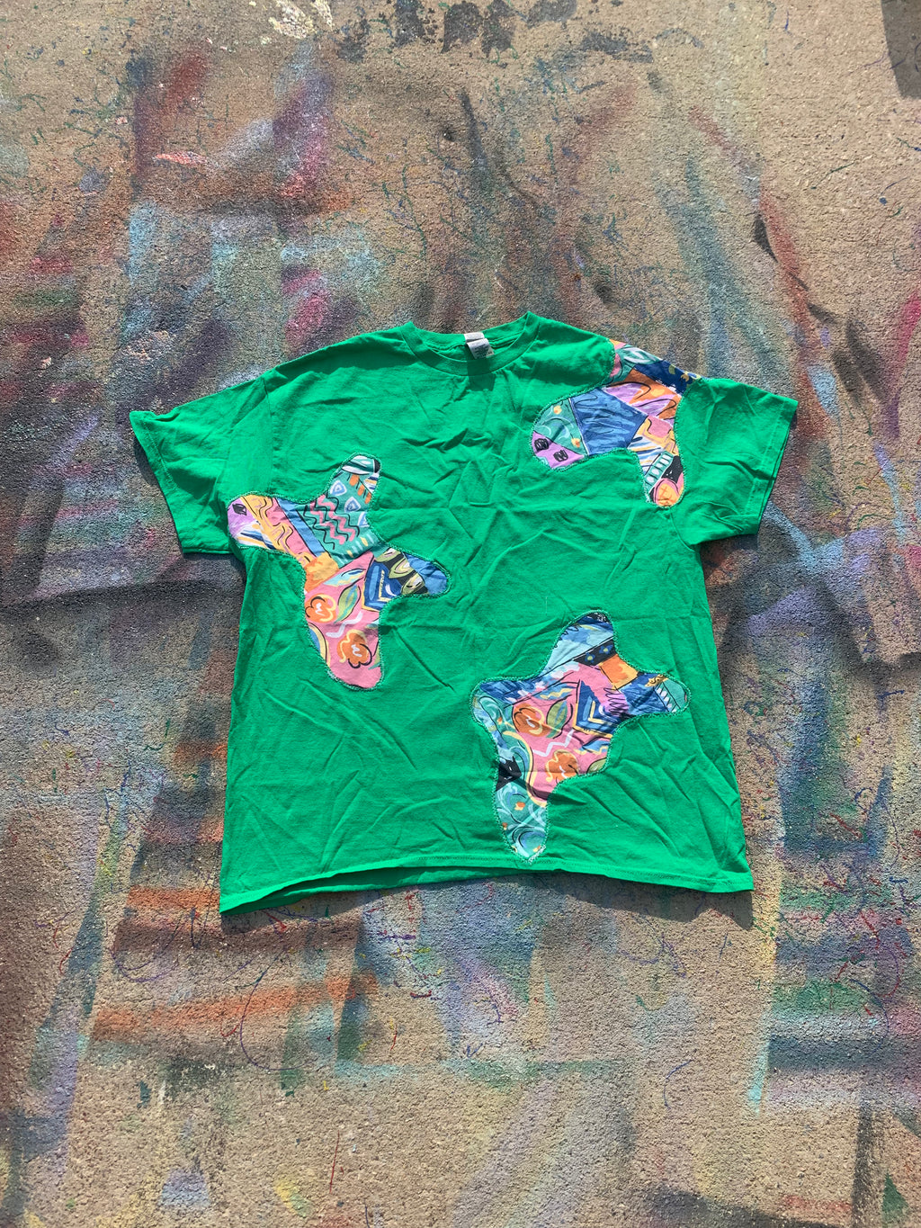 (LS) Scab Patches T-Shirt (Multicolor/Green)-XL