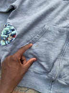 (LS) Scab Patches Zip Up Hoodie (Multicolor/Grey)- XL