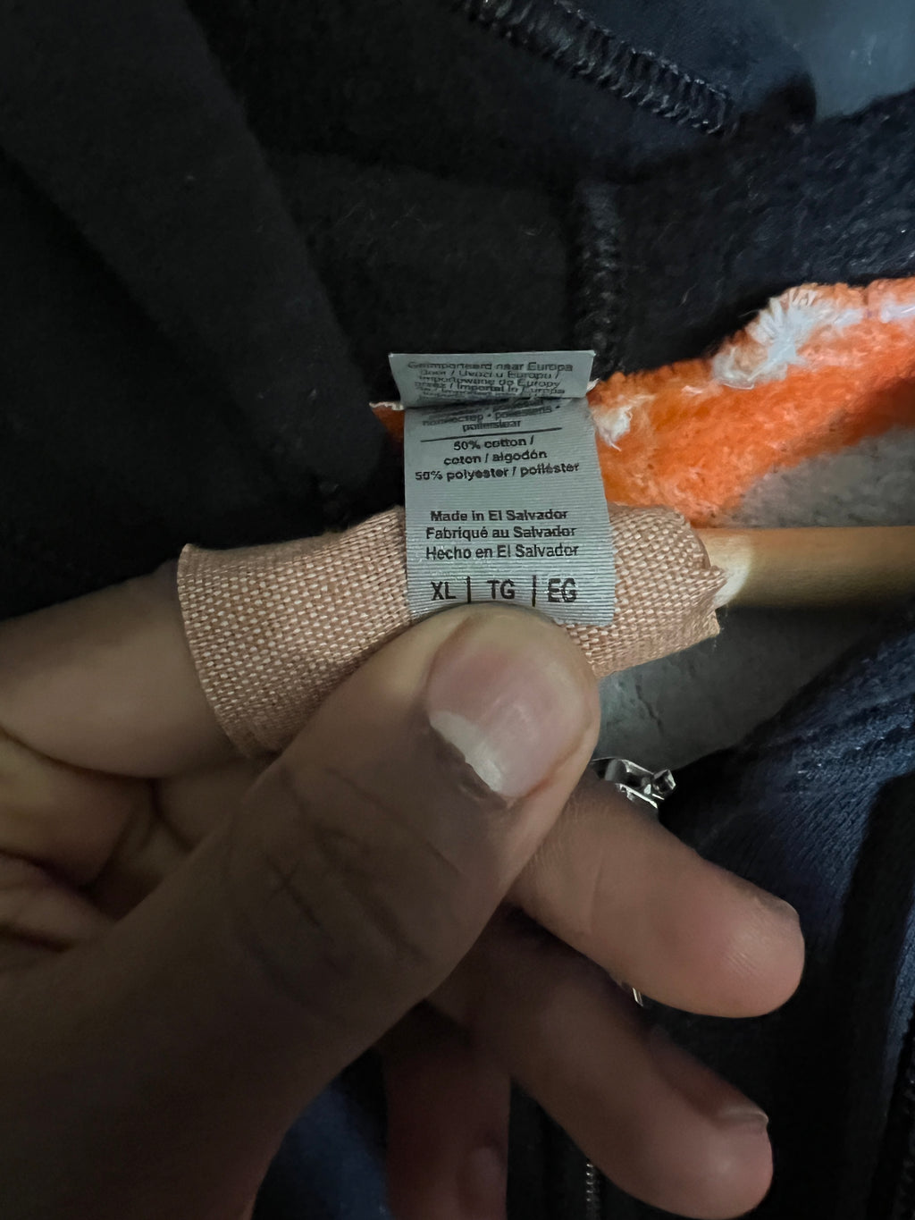 Clemson University See Through Zip-Up Hoodie (L)