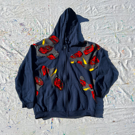 Scab Patches Zip-Up Hoodie (Lightning McQueen/Navy) - XL