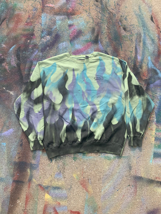 Flame Reprint Crewneck (Pastels/Black/Pale Green)- XL