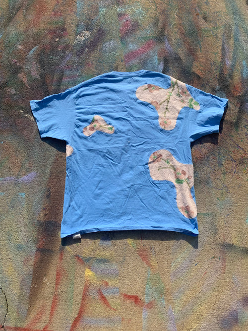 (LS) Scab Patches T-Shirt (Tan/Baby Blue)- XL