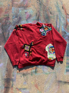 (LS) Scab Patches Crewneck (Multicolor/Maroon)- XL