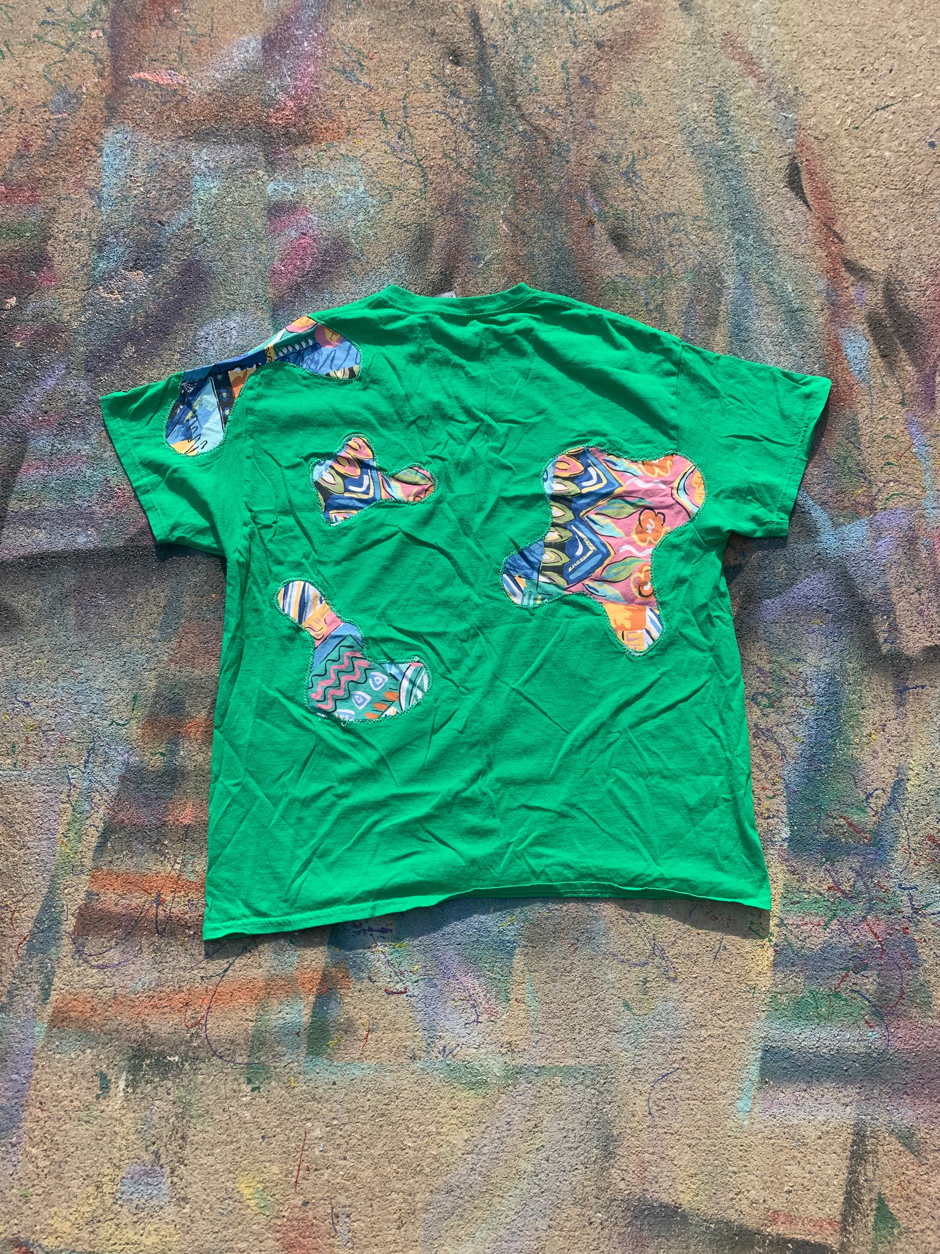 (LS) Scab Patches T-Shirt (Multicolor/Green)-XL