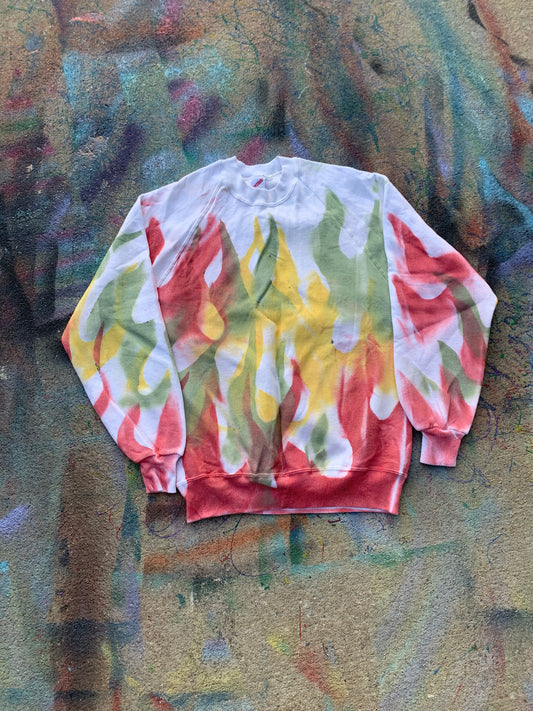 (LS) Flame Reprint Crewneck (Red/Green/Yellow/White)- L