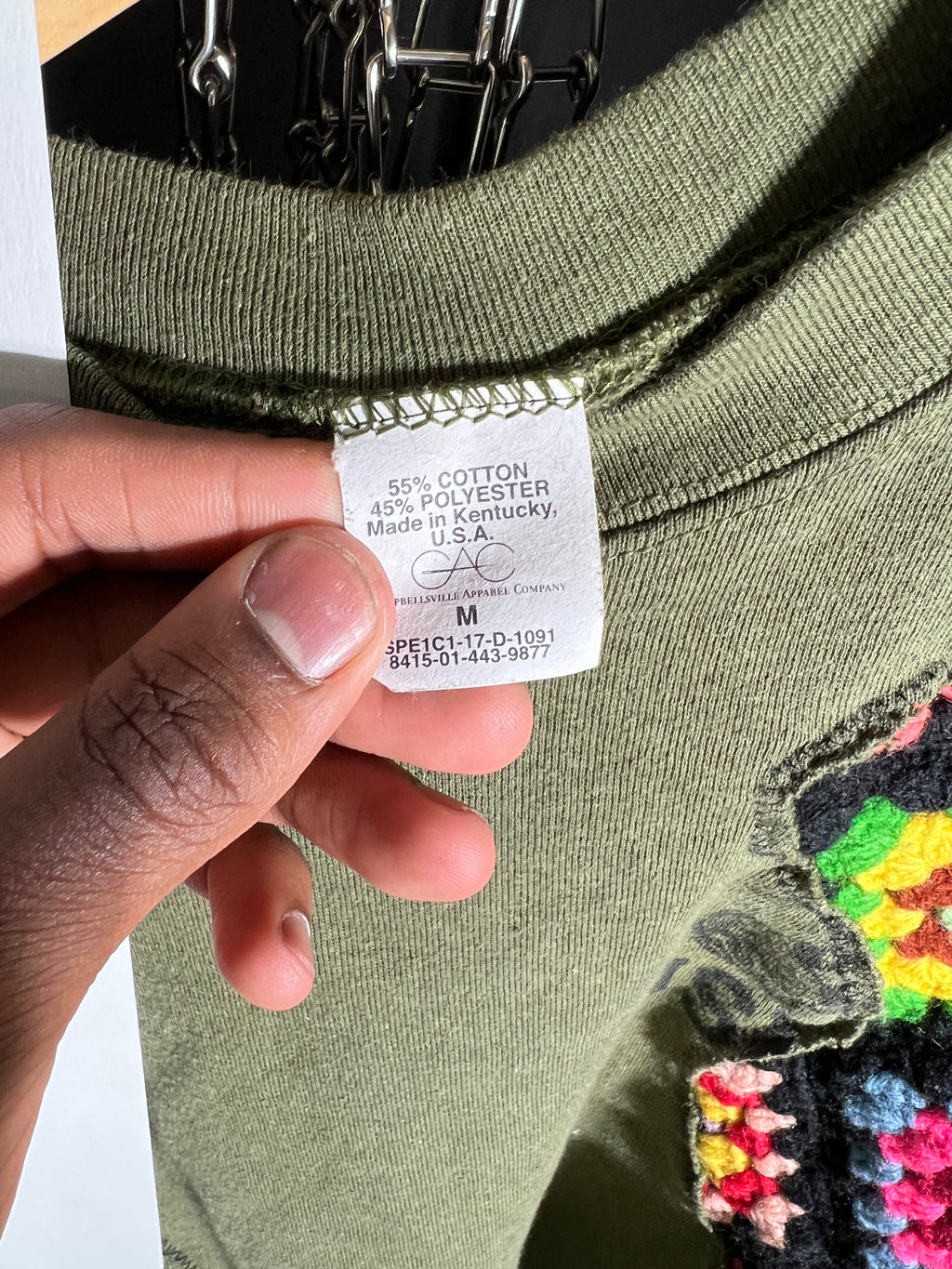 Scab Patches Crewneck (Multicolor/Olive) (XL)