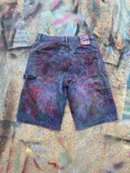 (LS) Tye Dye Jean Carpenter Shorts (Multicolor) - 36