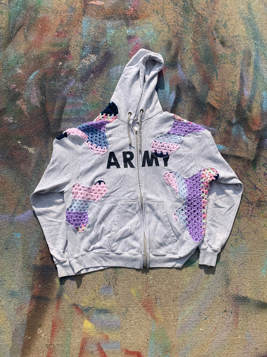 Scab Patches Zip Up Hoodie (Multicolor/Grey) -XL