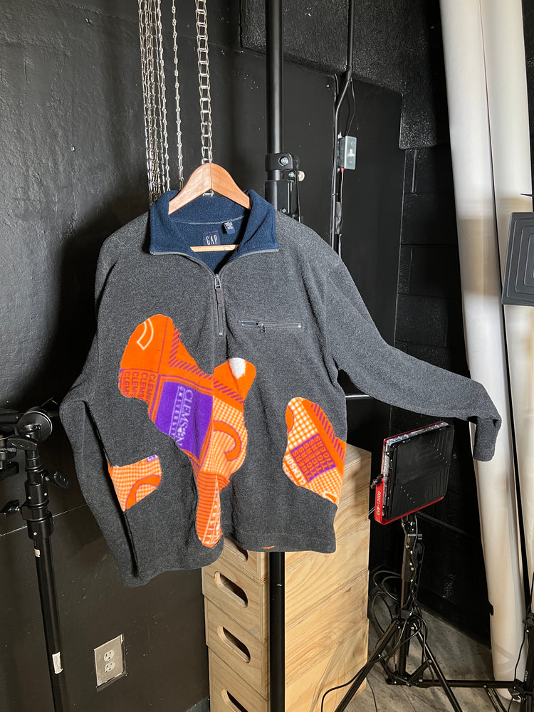 (LS) Scab Patches Quarterzip (Clemson University/Grey)- XL