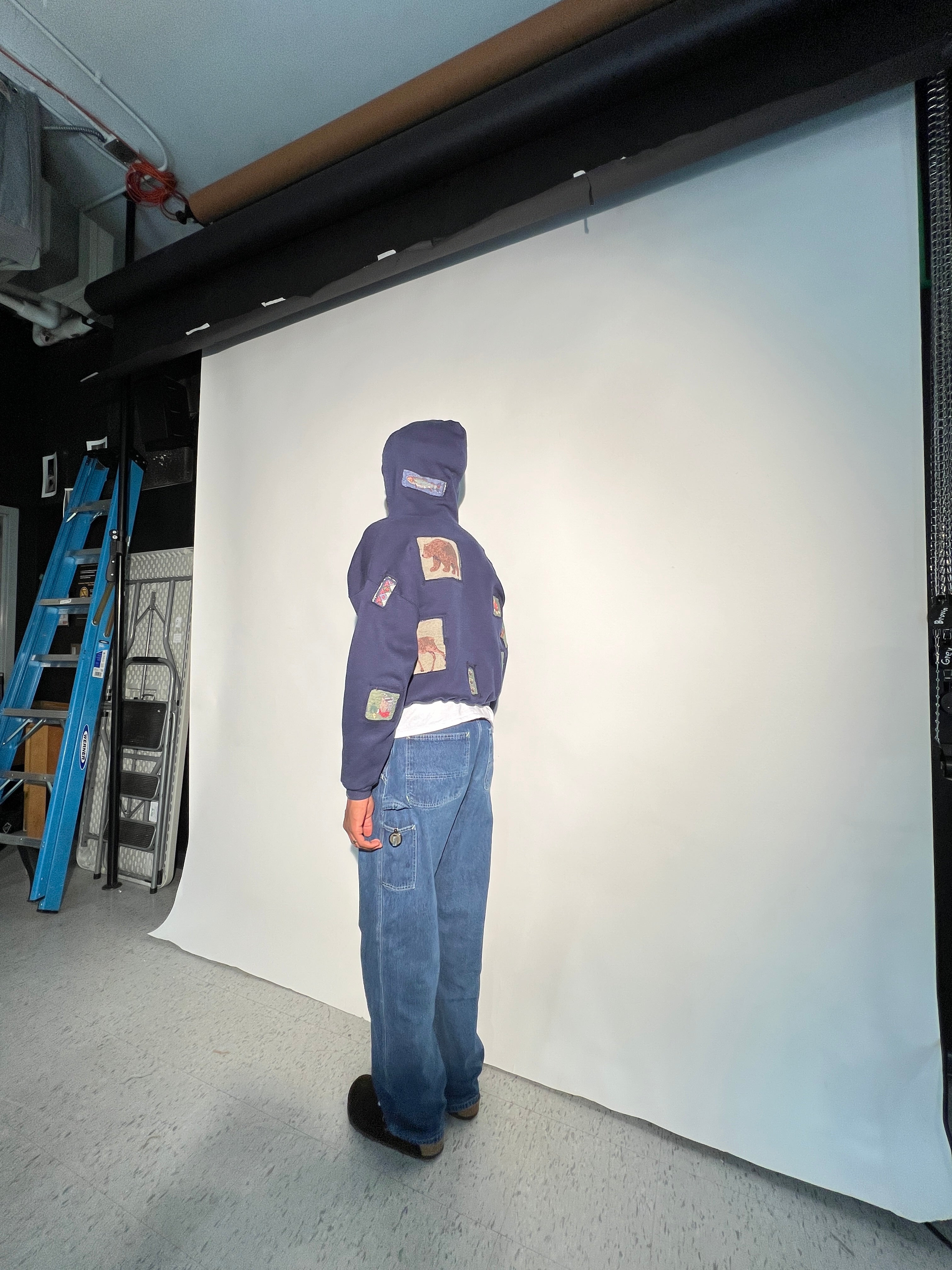 Animal Stamps See-Through Hoodie (L)