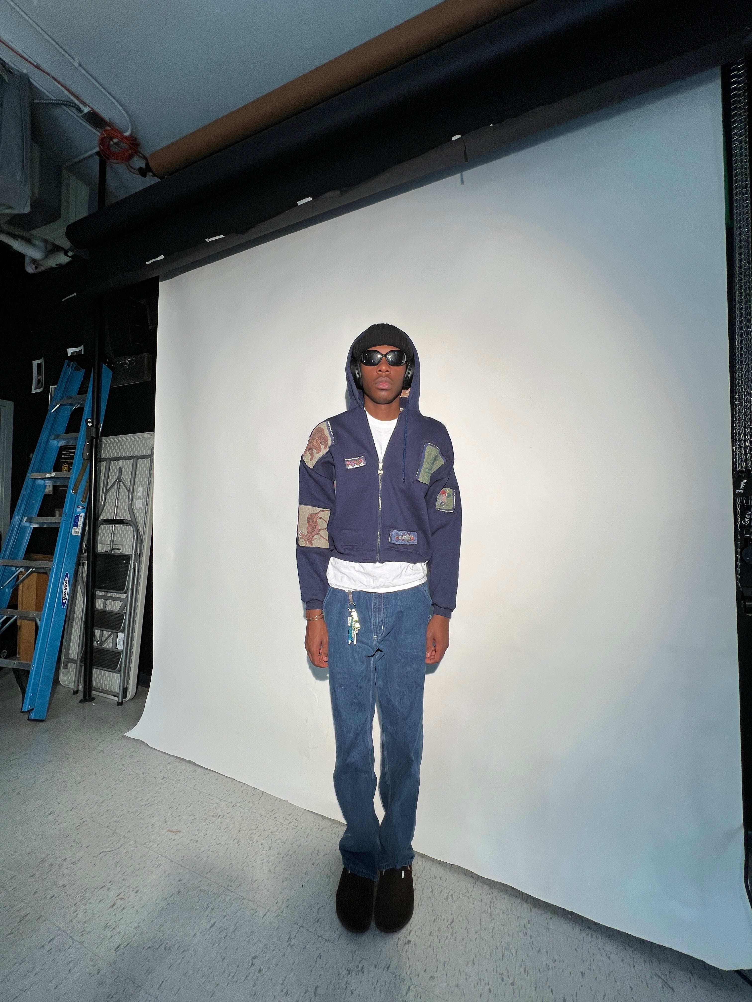 Animal Stamps See-Through Hoodie (L)