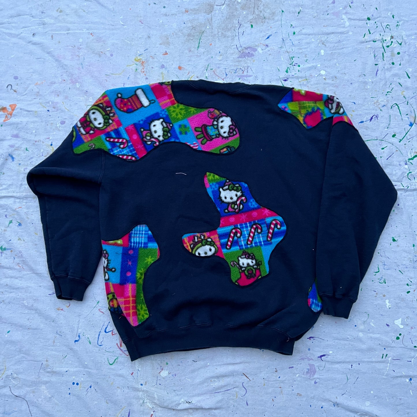 Scab Patches Crewneck (Hello Kitty/Navy)- L