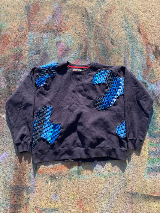 Scab Patches Crewneck (Blue/Navy)- XXL