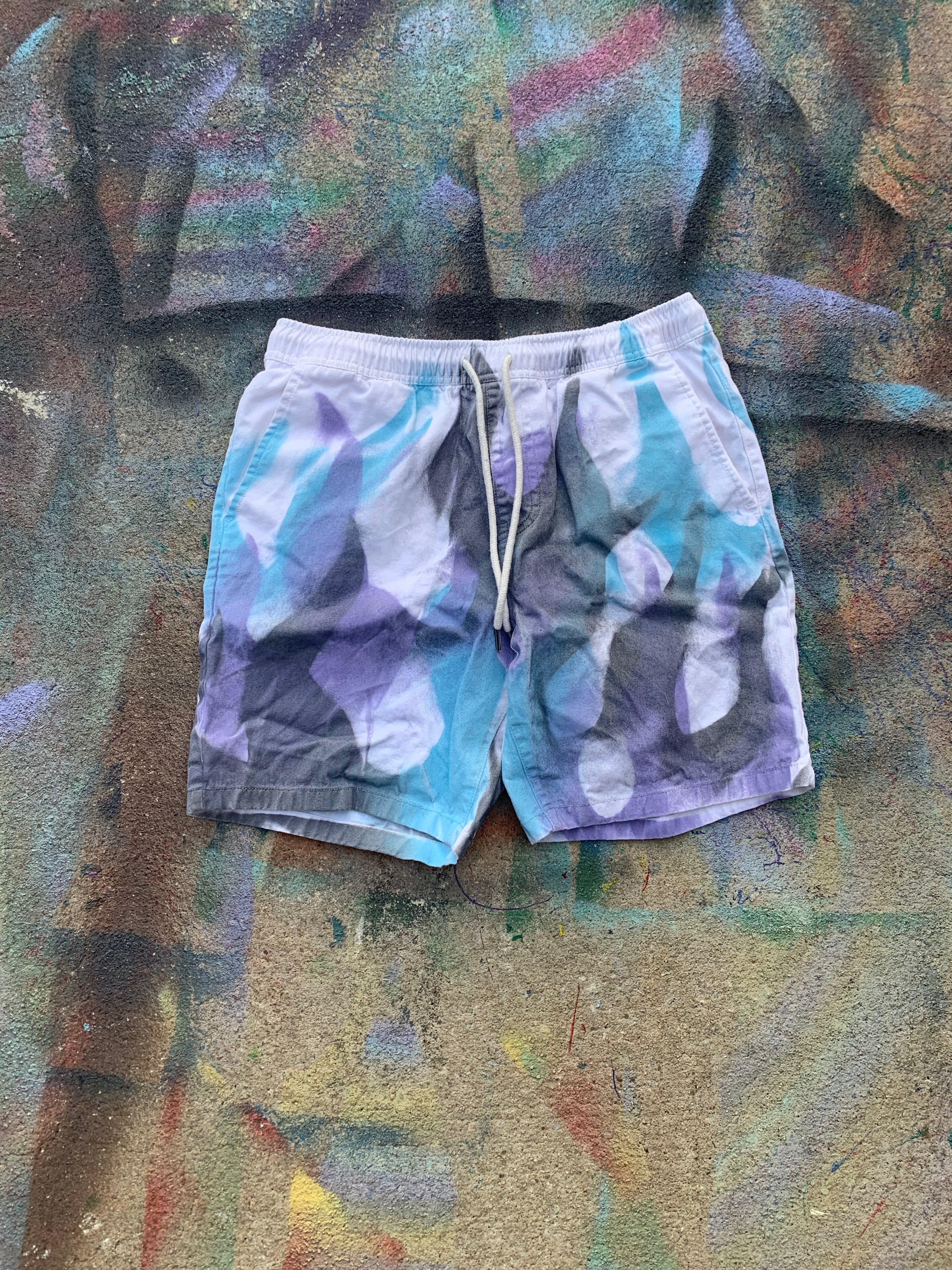 Flame Reprint Shorts (Baby/Blue/Purple/Black/White) - L