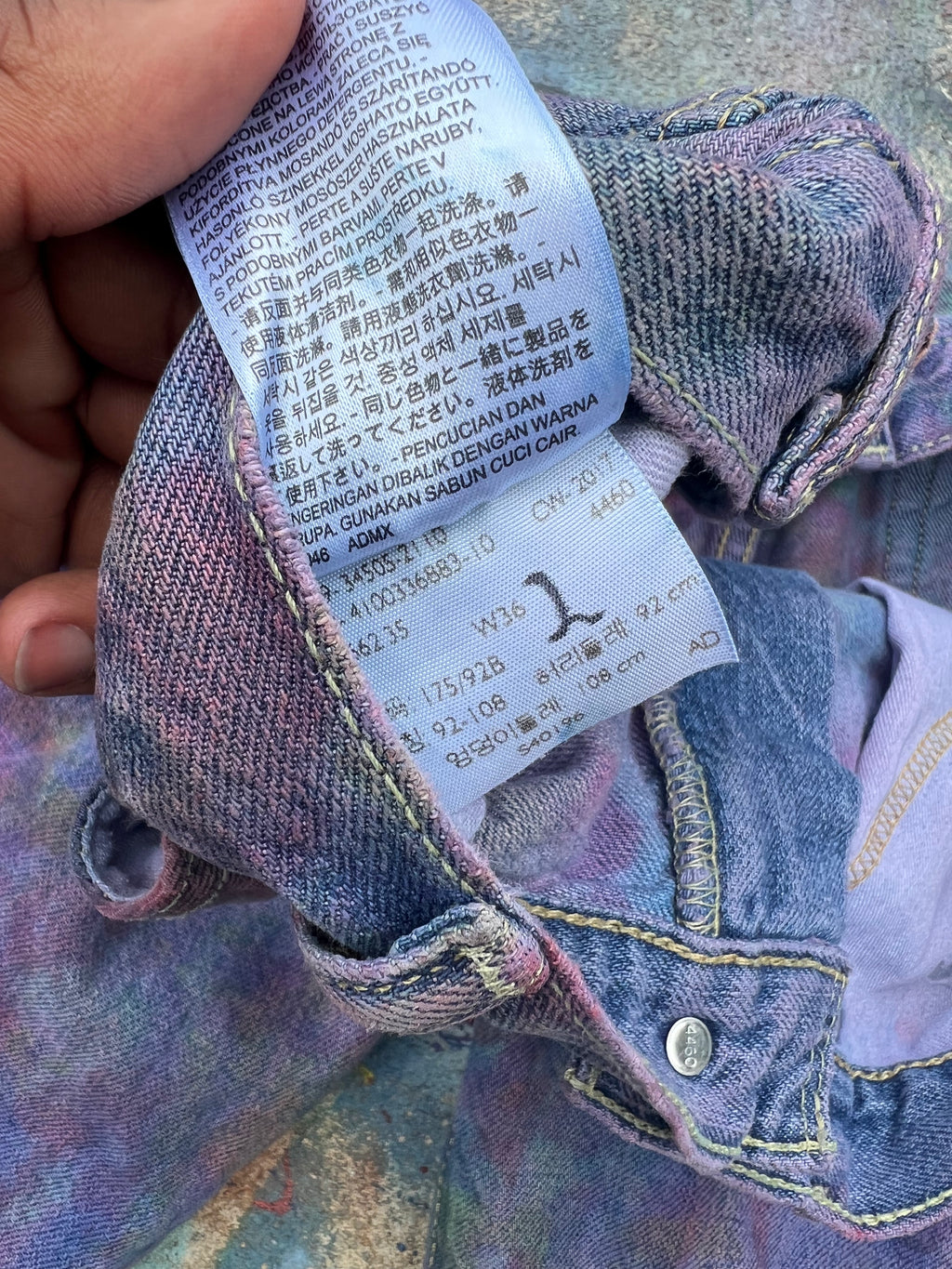 (L/S) Tye Dye Jean Shorts #2 (Multicolor) - 36