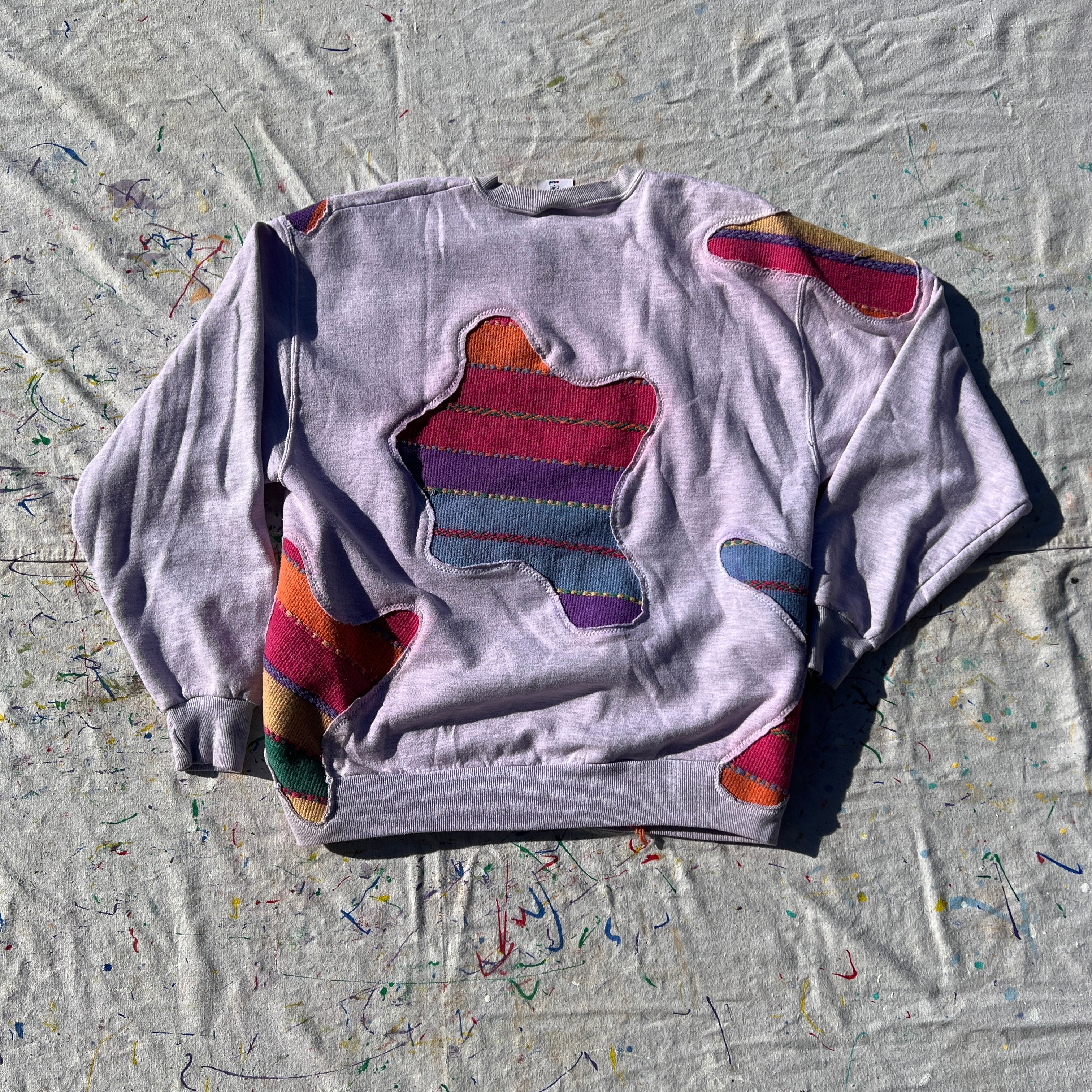 Scab Patches Crewneck (Peppers/Faint Pink on Grey)- L
