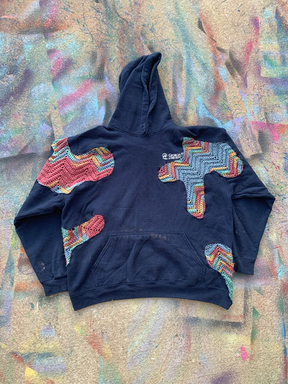 Scab Patches Hoodie (Multicolor/Navy)- XL