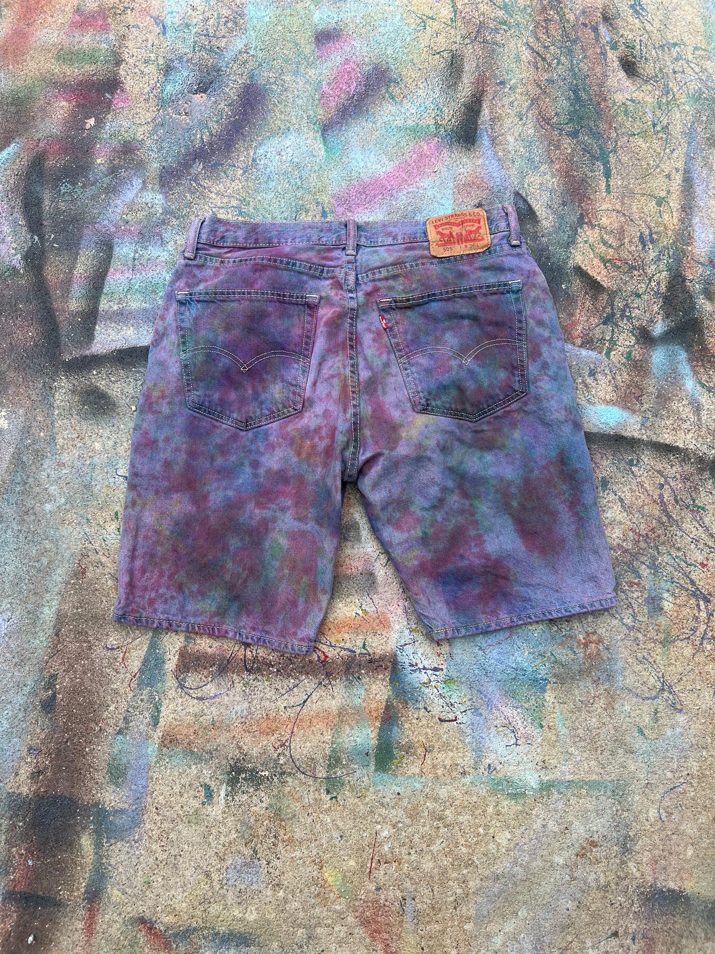 (LS) Tye Dye Jean Shorts #3 (Multicolor) - 36