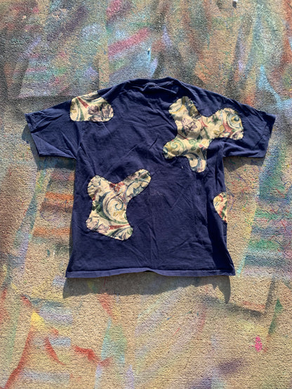 (LS) Scab Patches Tee (Tan/Navy)- XL