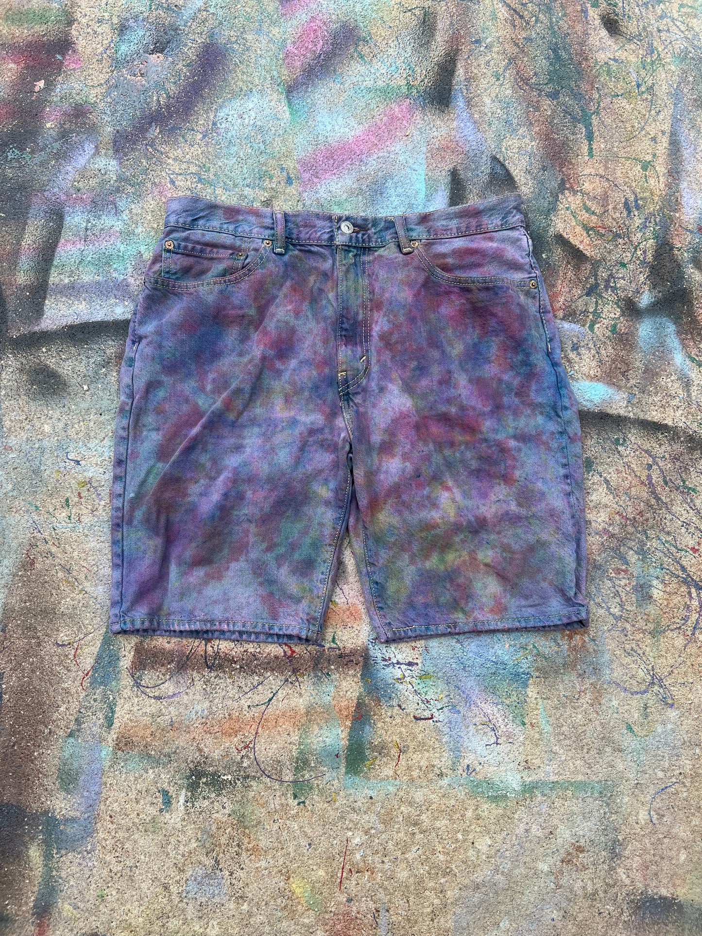 (LS) Tye Dye Jean Shorts #3 (Multicolor) - 36