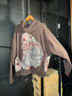 Brown Repeating Cat Portrait Hoodie (XXL)