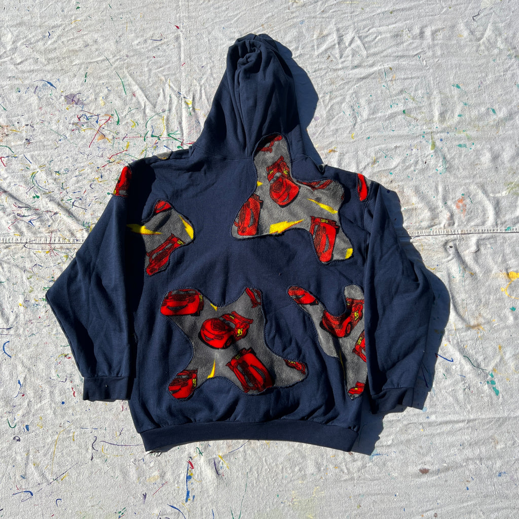 Scab Patches Zip-Up Hoodie (Lightning McQueen/Navy) - XL