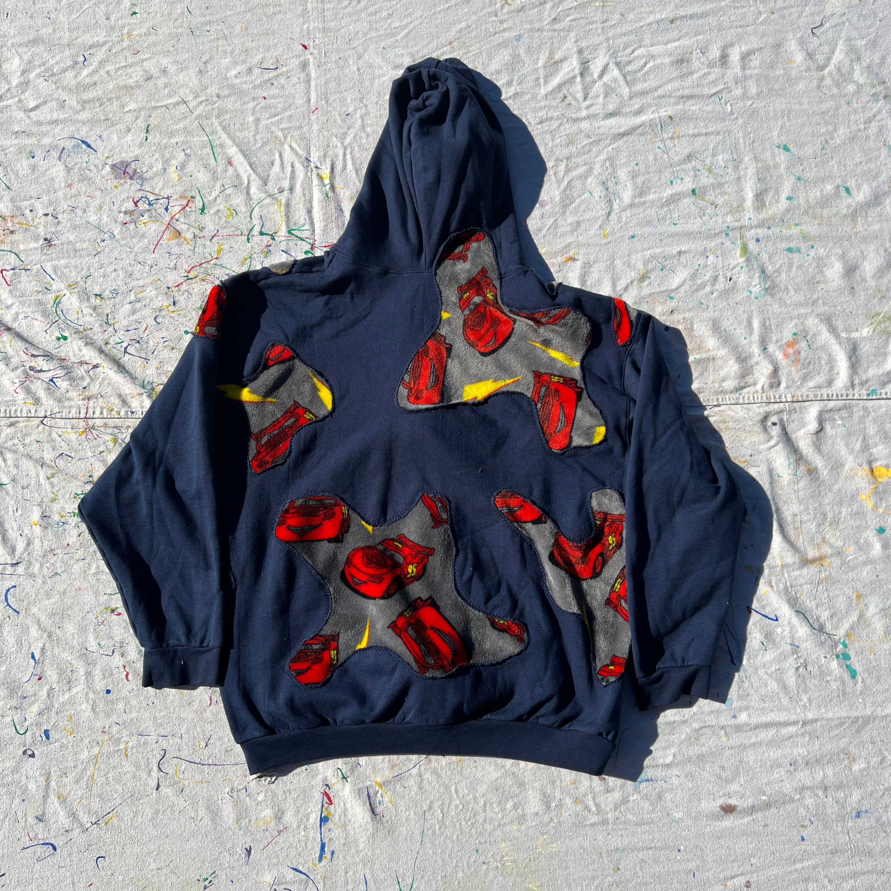 Scab Patches Zip-Up Hoodie (Lightning McQueen/Navy) - XL