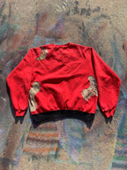(LS) Scab Patches Crewneck (Tan/Red)- XL
